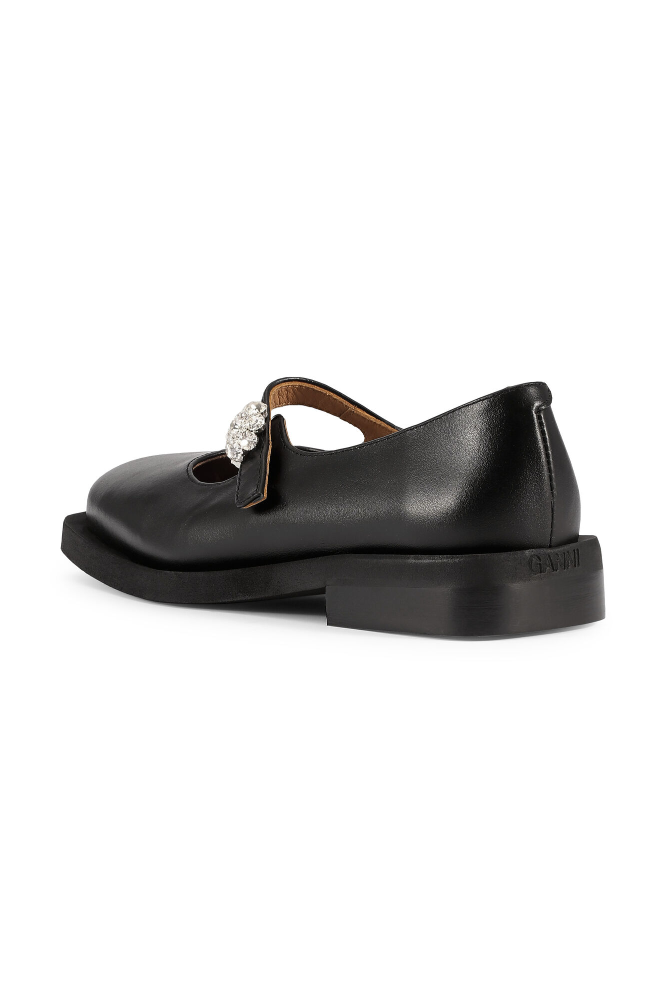 Mary Jane ballerinaskor, Calf Leather, in colour Black - 2 - GANNI