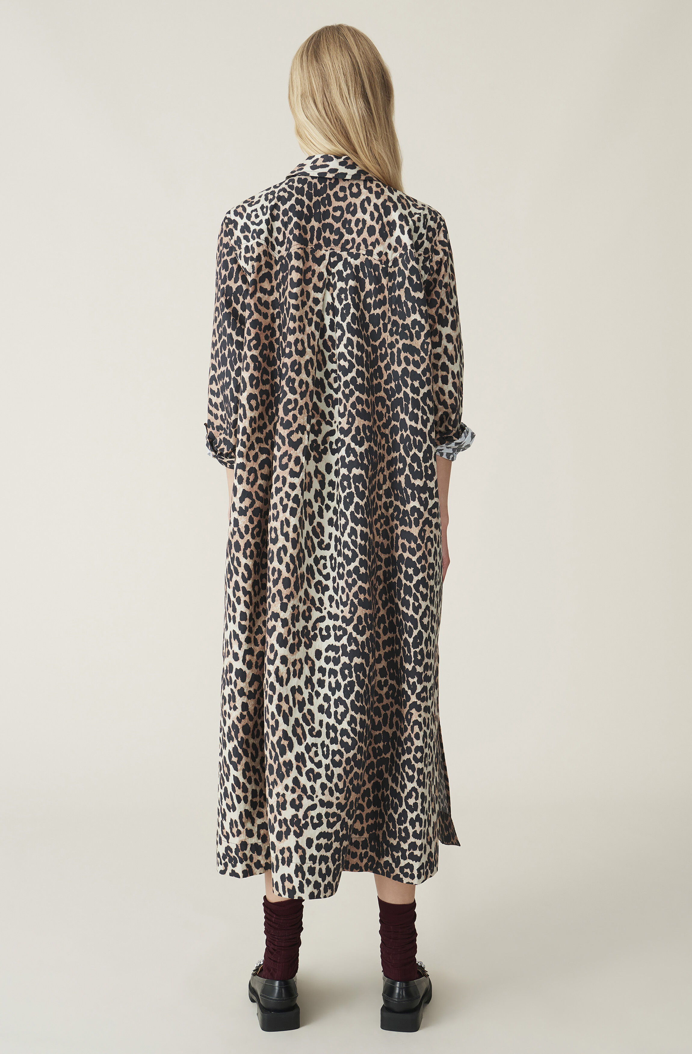 ganni printed poplin