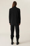Melange Suiting Blazer, Polyester, in colour Black - 6 - GANNI