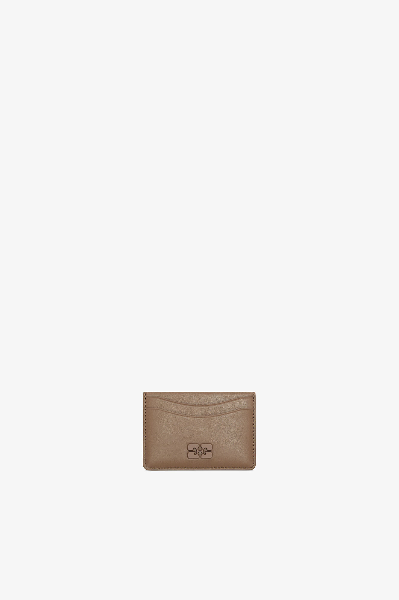 Bou Card Holder in Brown, Recycled Leather, in colour Coca Mocha - 1 - GANNI