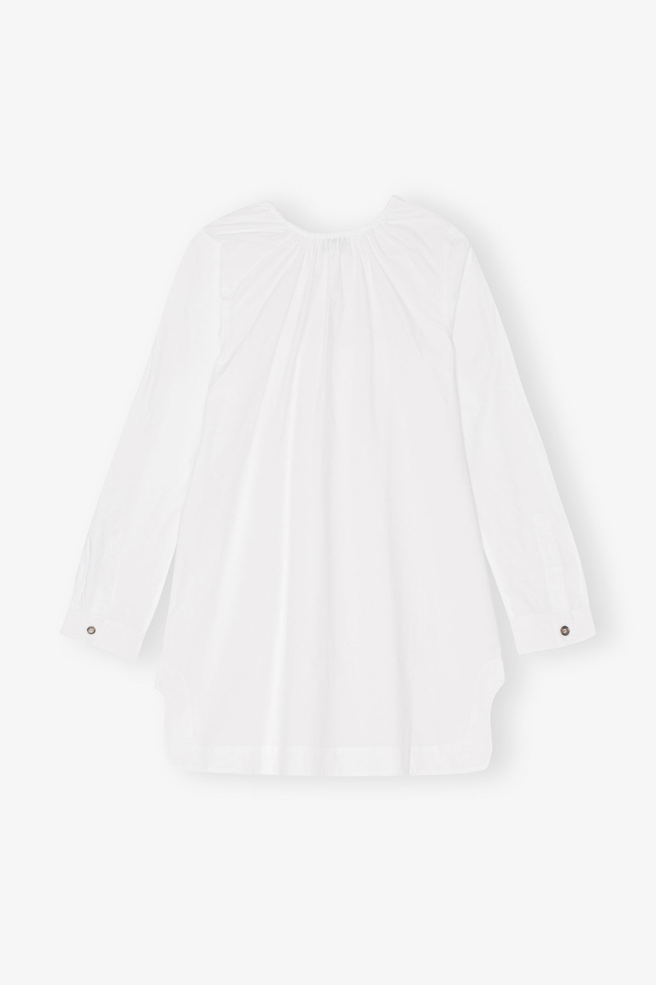 Cotton Poplin Square-neck Mini Dress, Cotton, in colour Bright White - 2 - GANNI