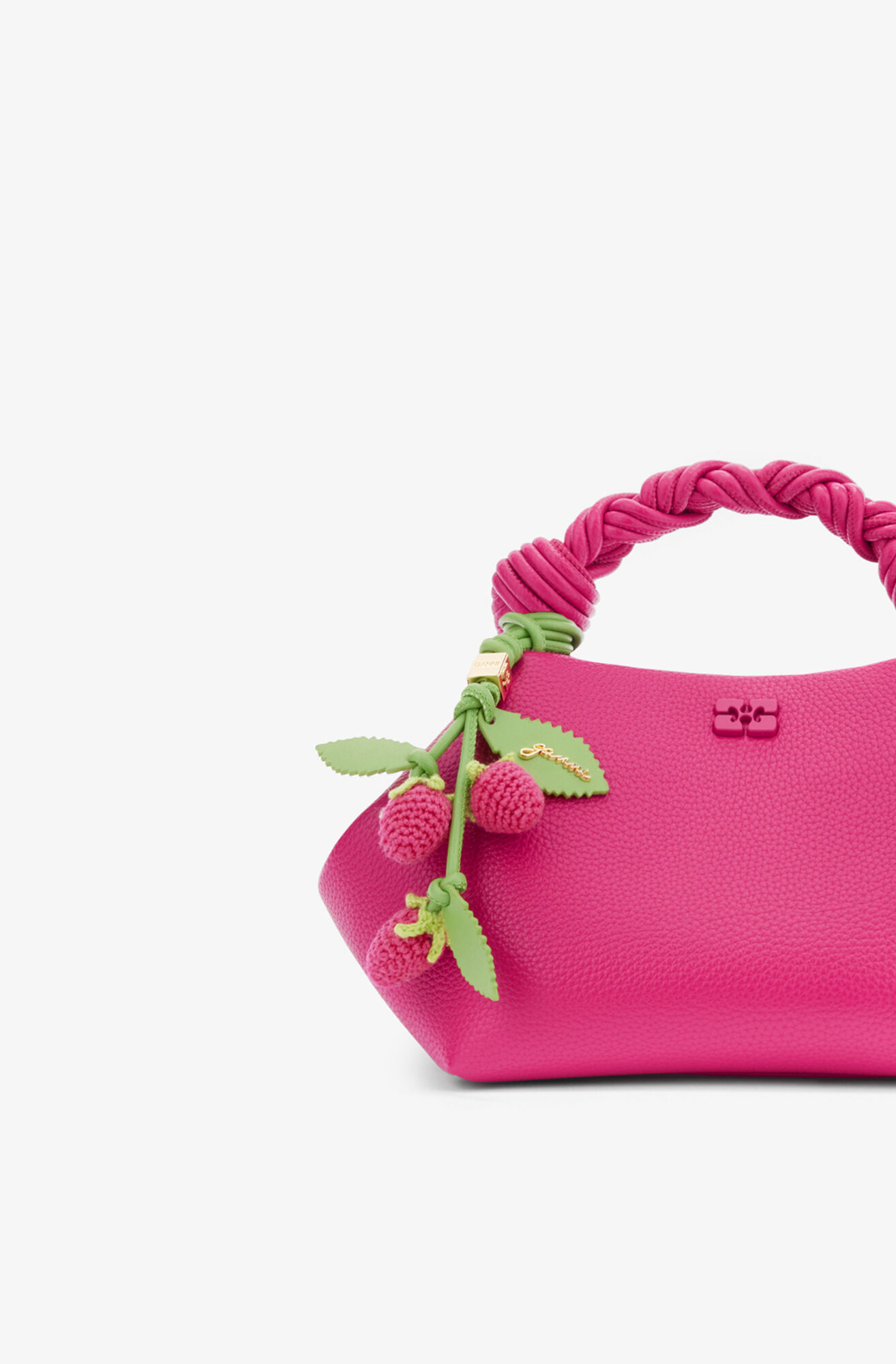 Hallonberlock, Recycled Leather, in colour Raspberry - 3 - GANNI