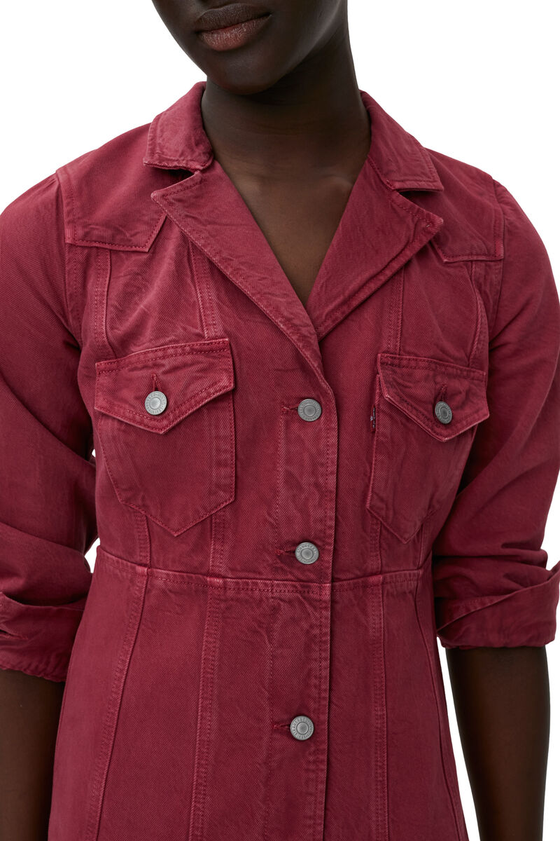 Robe chemise midi, in colour Natural Tawny - 9 - GANNI