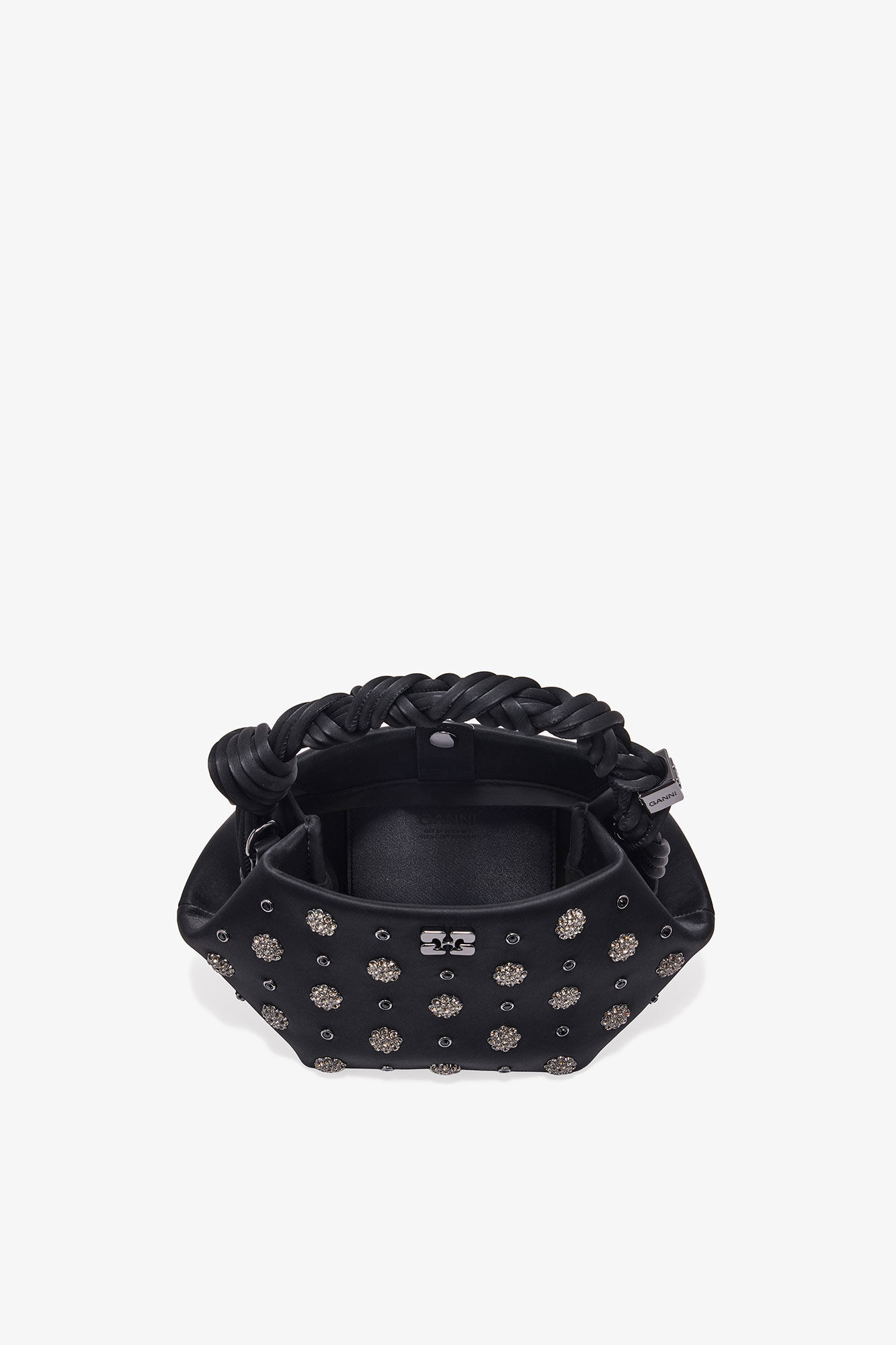 Svart mini GANNI Bou-veske med diamantmønster, Polyester, in colour Black - 3 - GANNI