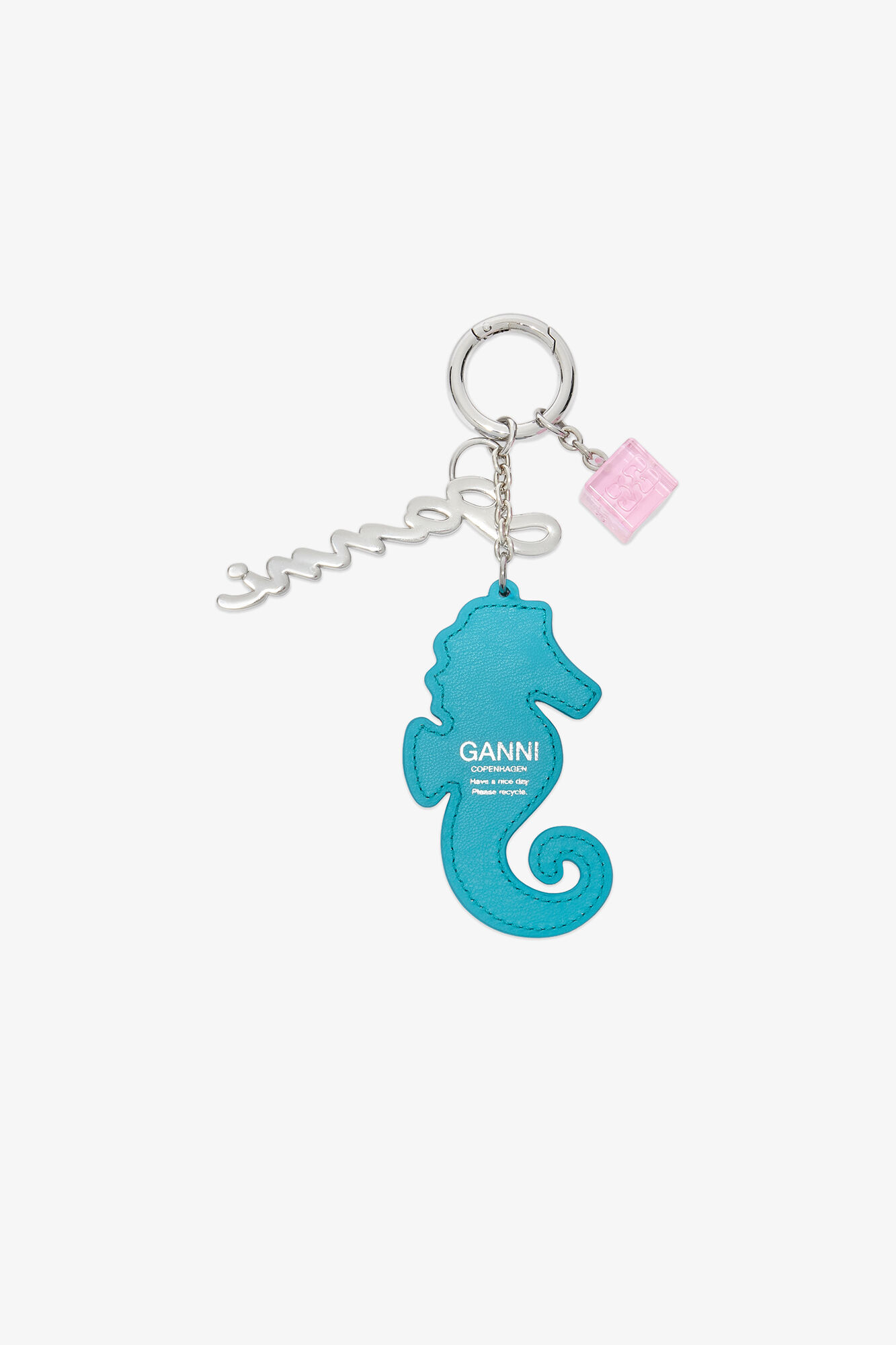Scuba Blue Seahorse Charm | GANNI US