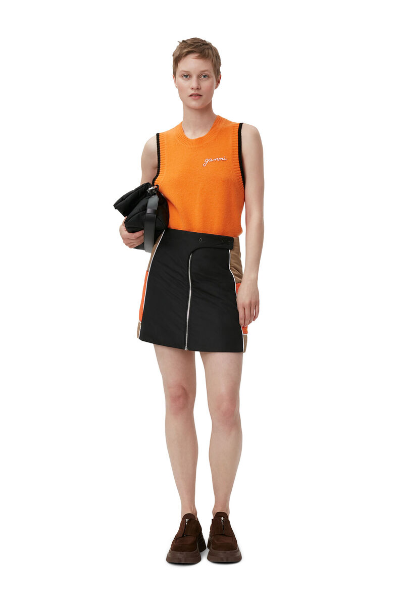 Block Colour Light Padded Mini Skirt, Recycled Polyester, in colour Block Colour - 1 - GANNI