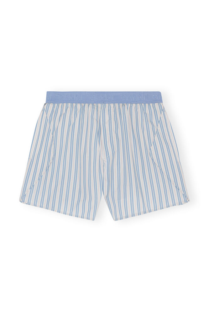 Striped Cotton Shorts, Forever Blue