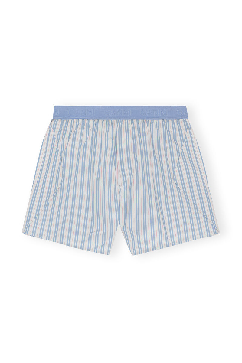 Short en coton rayé, Cotton, in colour Forever Blue - 1 - GANNI