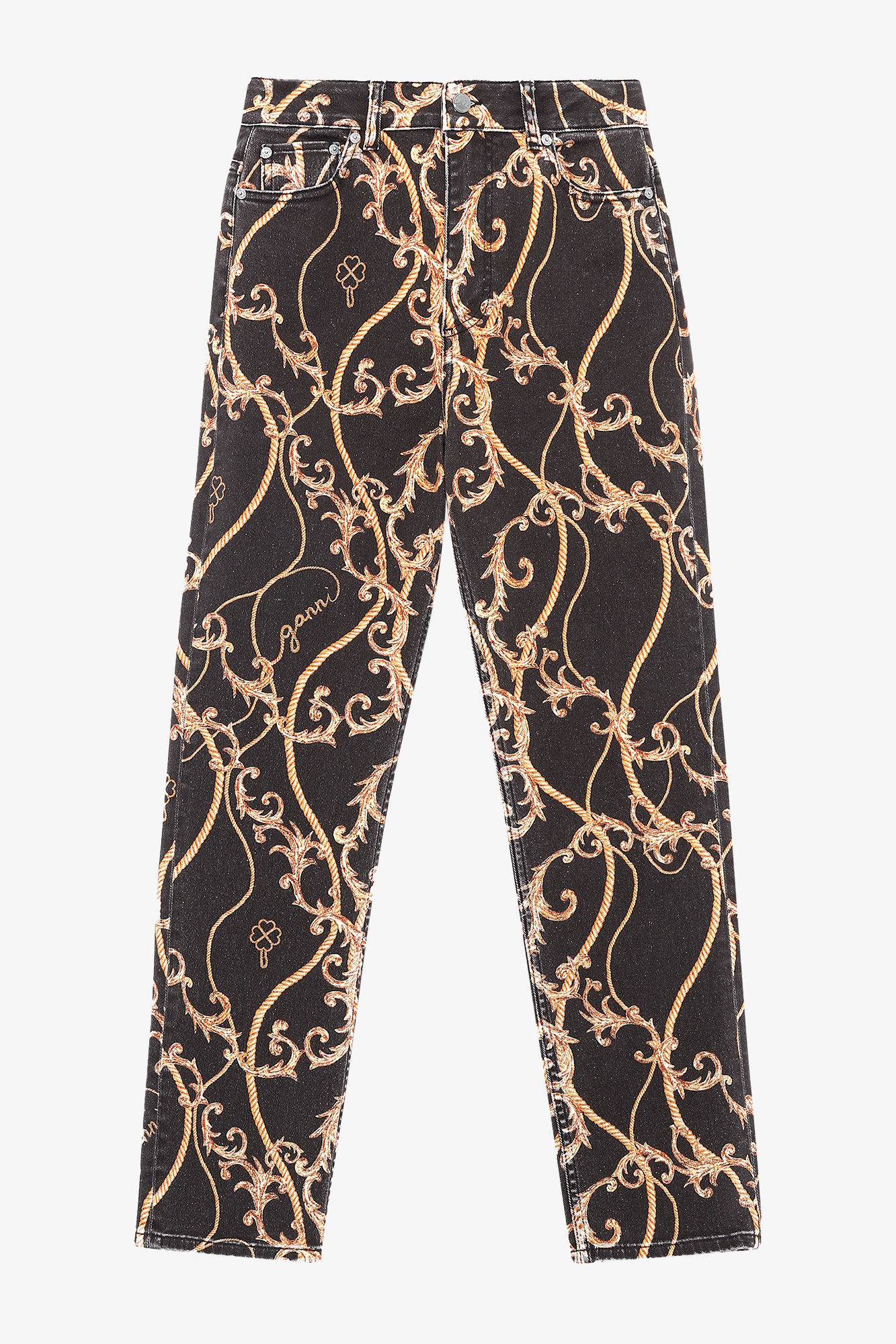 Jean court Misy, Cotton, in colour Black - 1 - GANNI