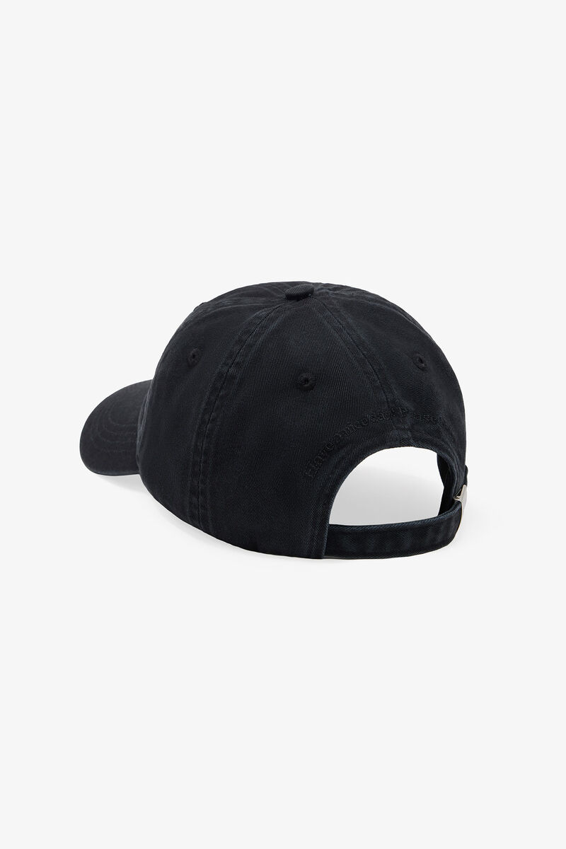 Black Puppy Canvas Cap, Cotton, in colour Washed Black/Black - 2 - GANNI