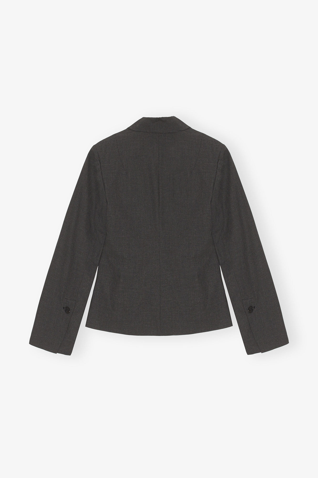 Drapey Melange Fitted Blazer, Elastane, in colour Phantom - 4 - GANNI