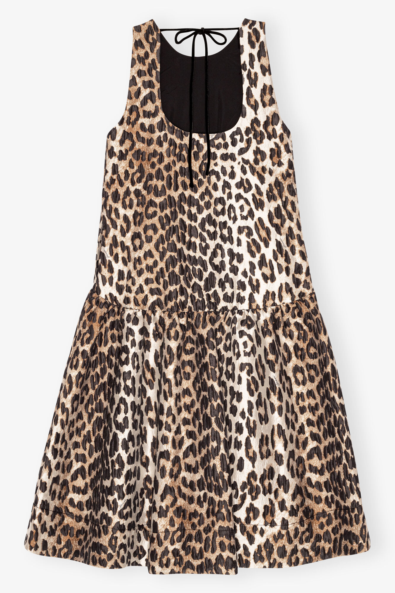 Leopard 3D Jacquard Midi Dress, Polyamide, in colour Leopard - 2 - GANNI