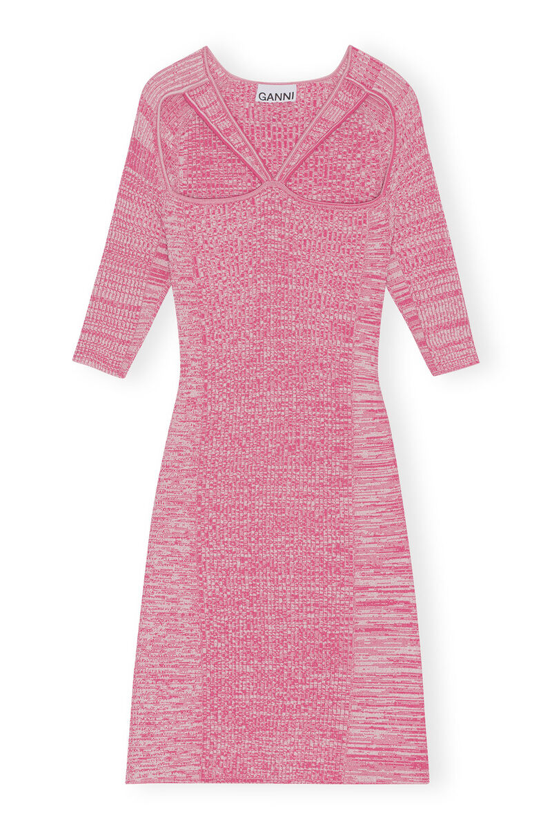 Melange Cut Out Mini Dress, Elastane, in colour Love Potion - 1 - GANNI