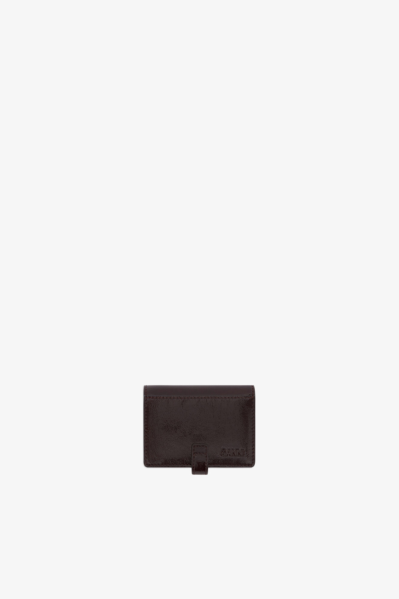 Sue Slim Card Holder in Brown, Polyester, in colour Demitasse - 2 - GANNI