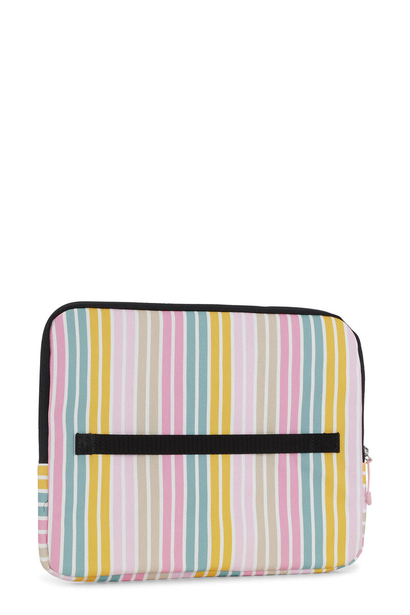 Striped Laptop Sleeve 13", Cotton, in colour Multicolour - 2 - GANNI