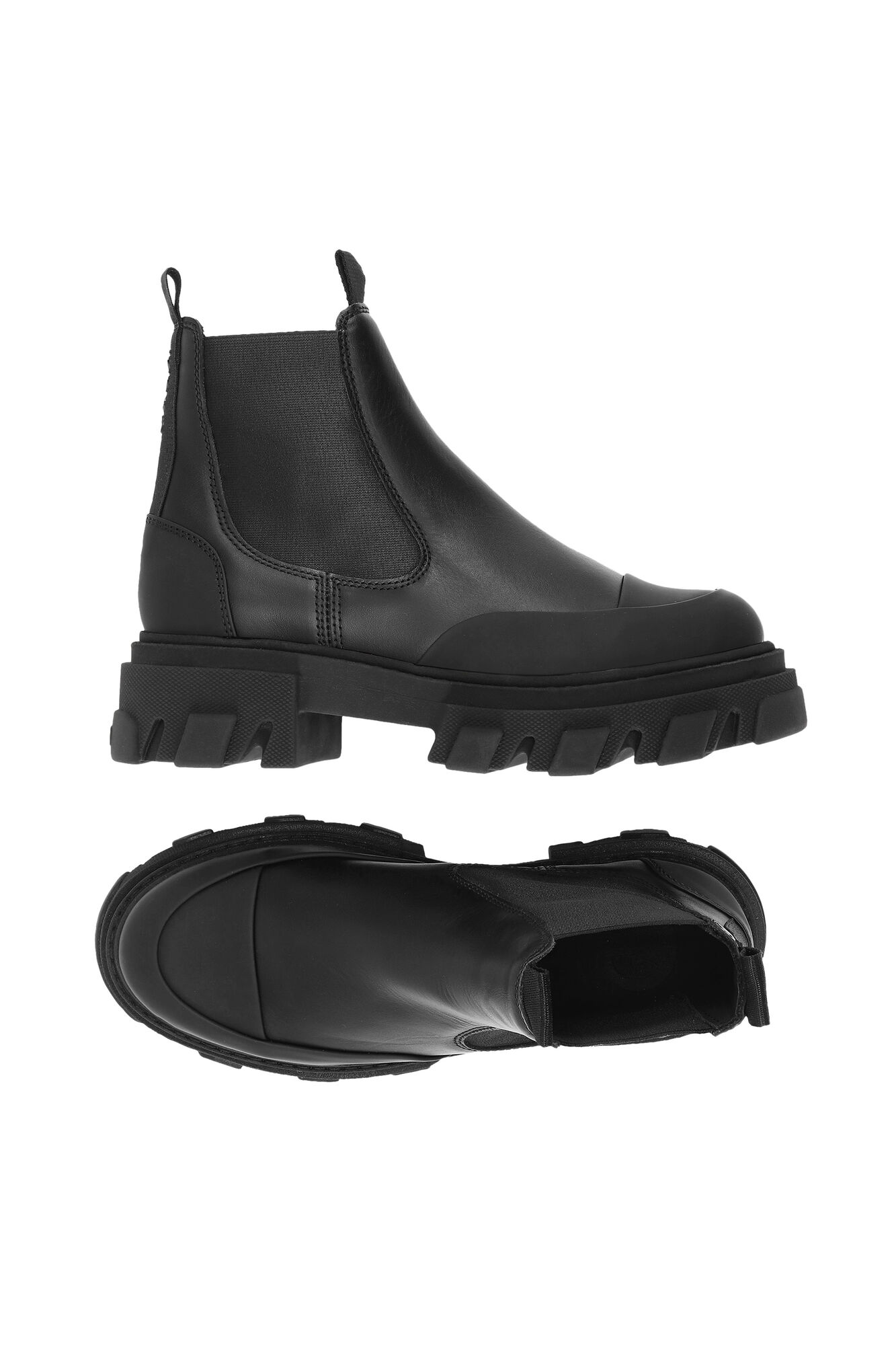 Low Chelsea Boots, Calf Leather, in colour Black - 2 - GANNI