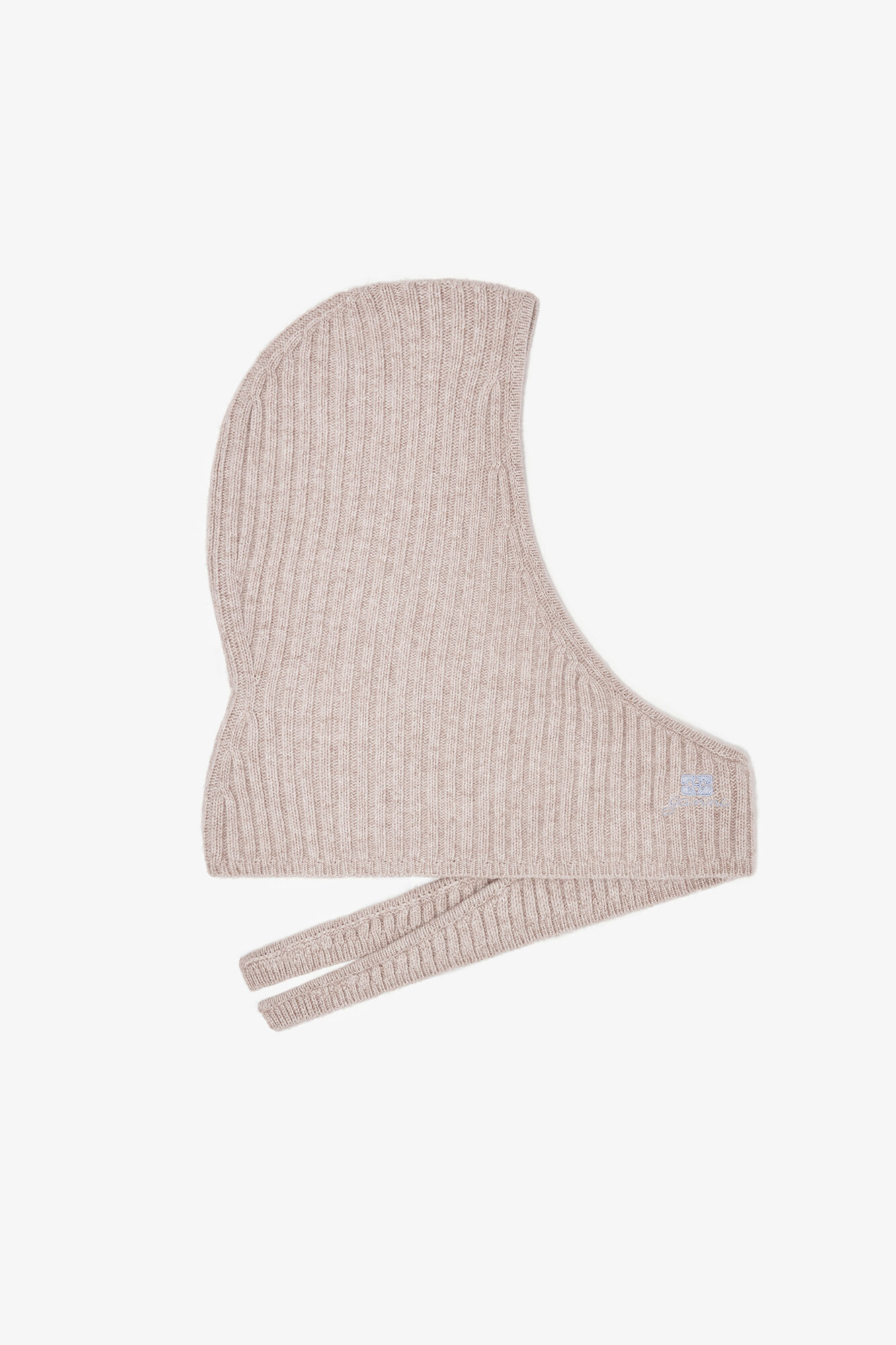 Beige Wool Mix Balaclava, Wool, in colour Sand - 1 - GANNI