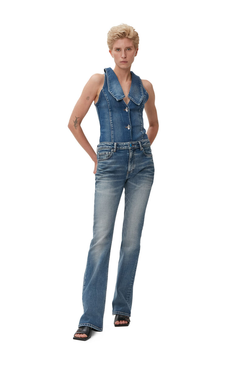 Iry Jeans , Elastane, in colour Mid Blue Vintage - 3 - GANNI