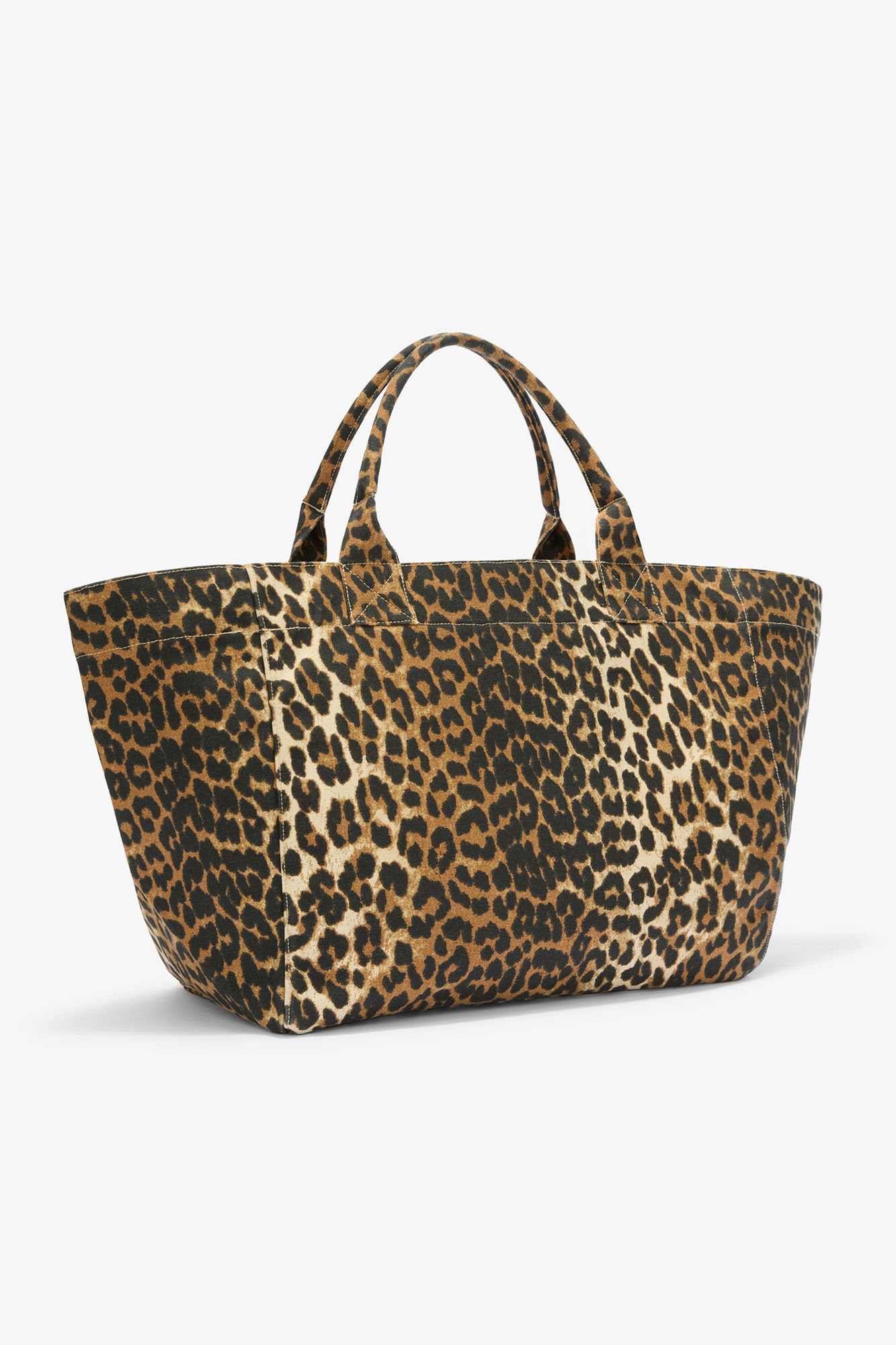 GANNI x Disney Daisy Duck Leopard XXL Tote, in colour Almond Milk - 2 - GANNI