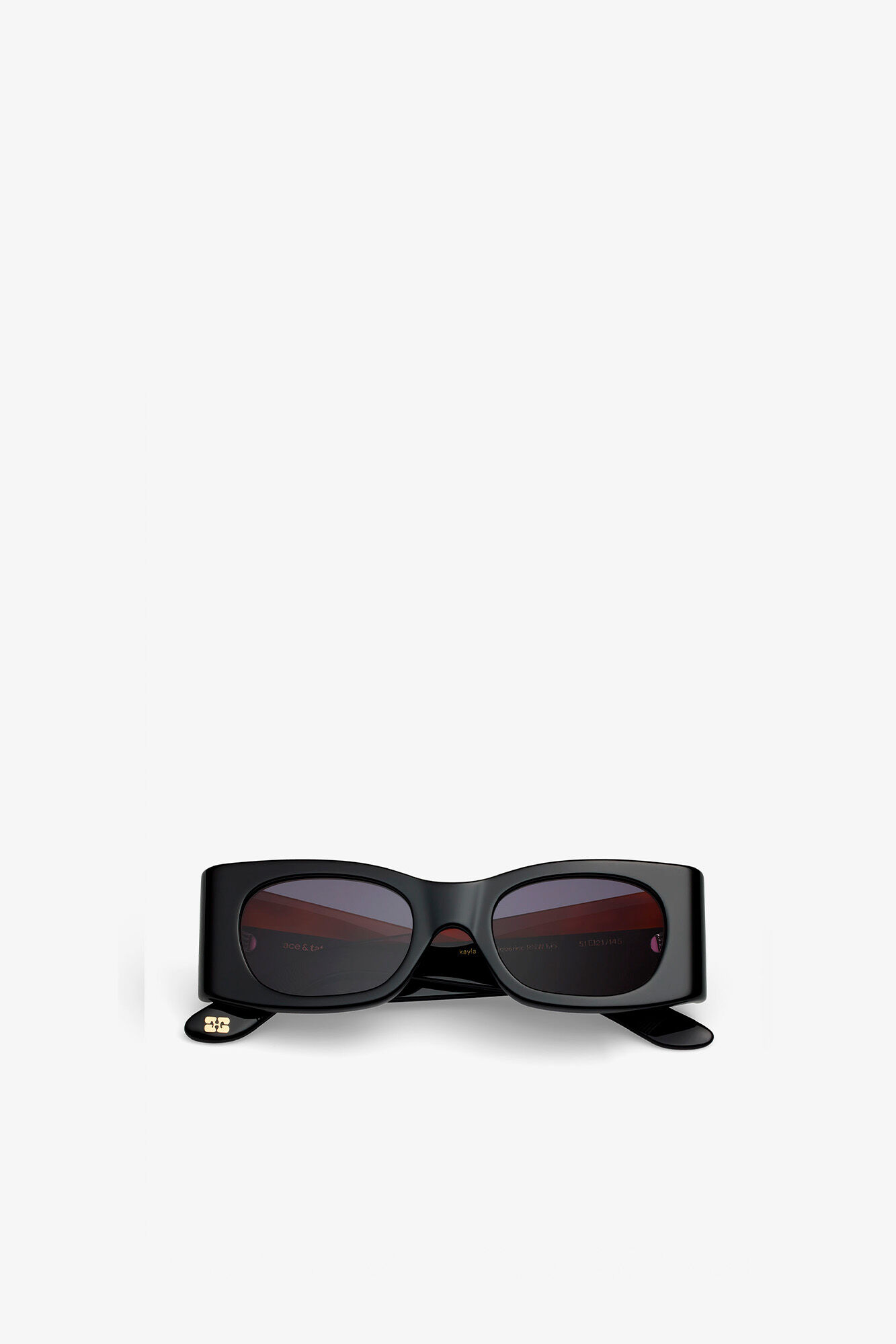 GANNI x Ace & Tate Black Kayla Sunglasses, Acetate, in colour Black - 1 - GANNI