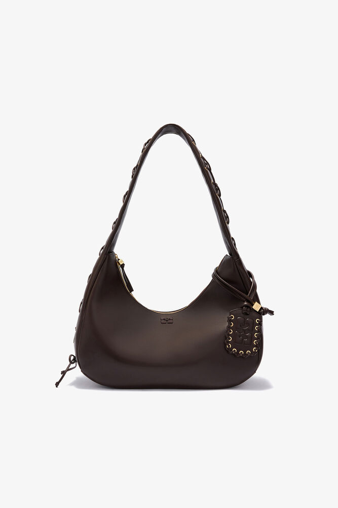 Brown Medium Laces Hobo Bag, Chocolate Torte
