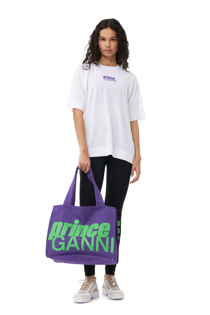 GANNI X Prince Cotton Canvas Bag, Cotton, in colour Royal Purple - 2 - GANNI