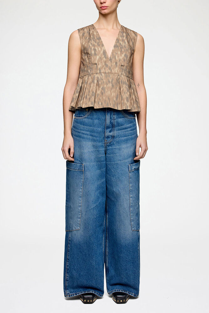 Top in Printed Cotton, Burro