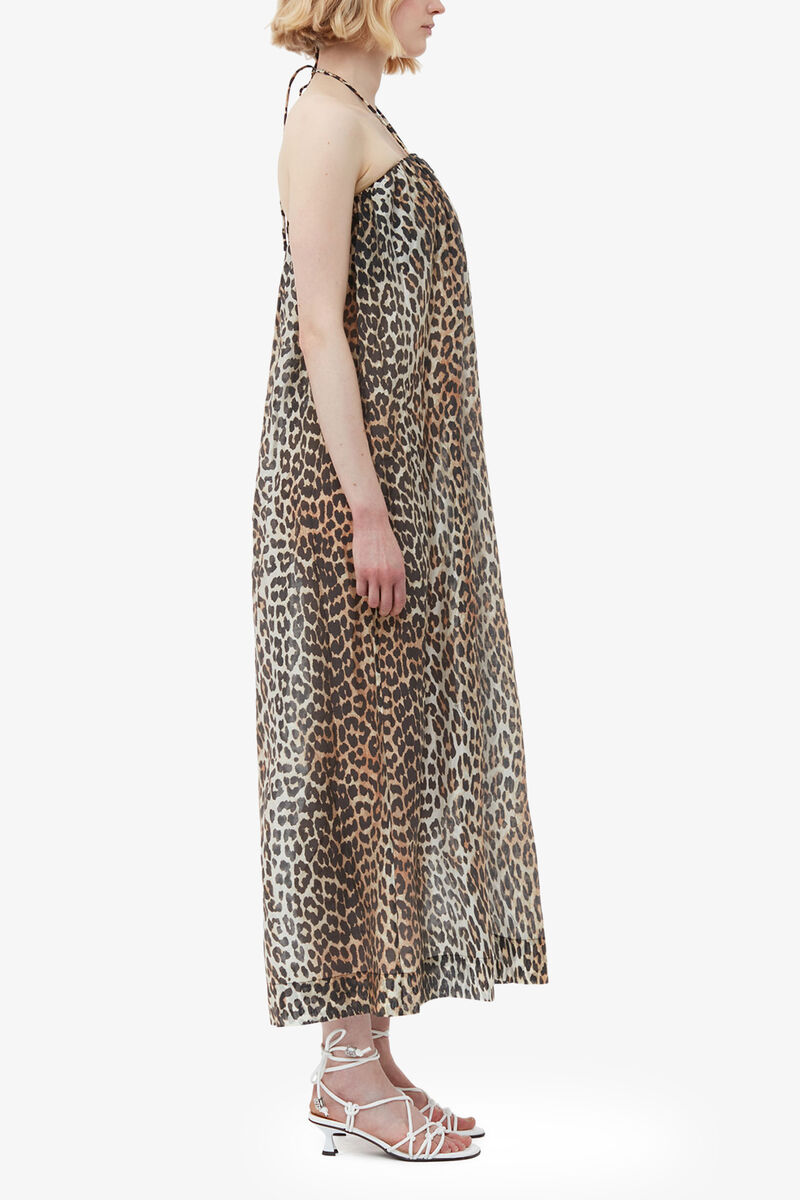 Sheer Voile Maxi Strap Dress, Lyocell, in colour Almond Milk - 3 - GANNI
