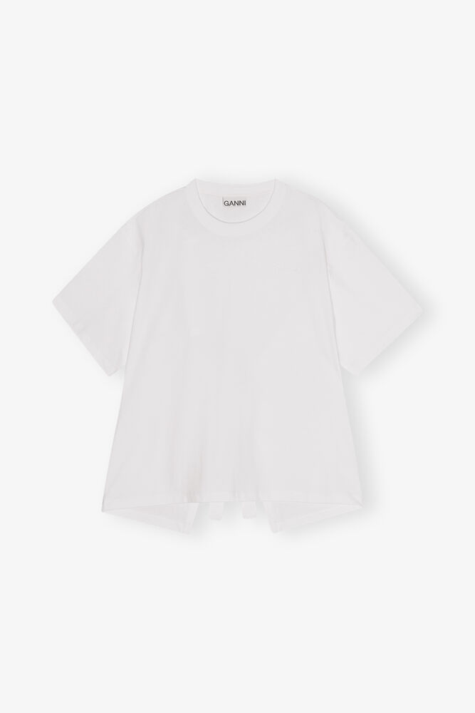White Heavy Cotton Open Back T-shirt, Bright White
