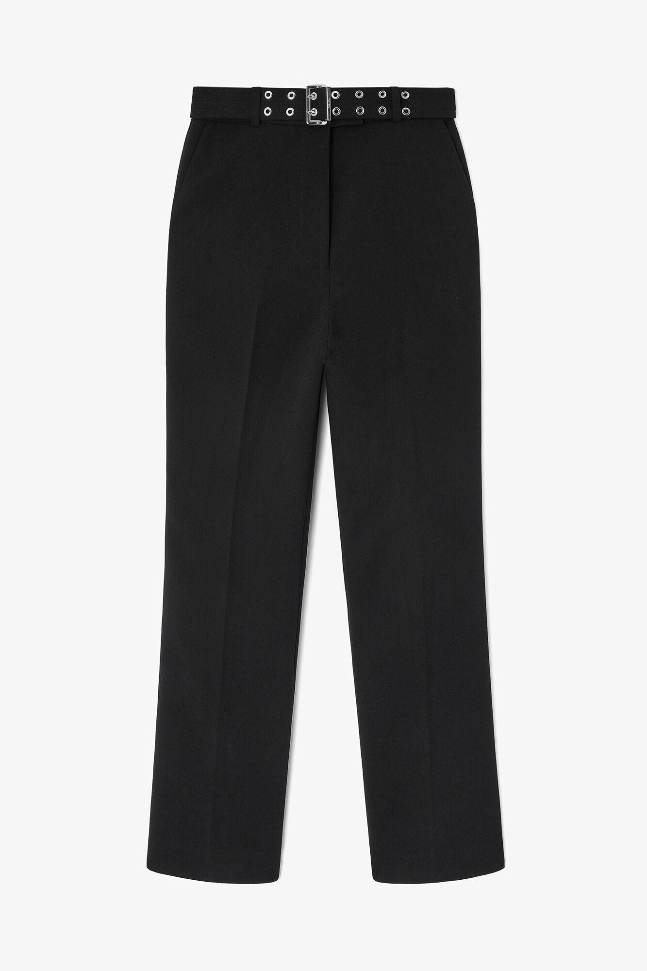 Black Belted Trousers, Recycled Polyester, in colour Black - 1 - GANNI