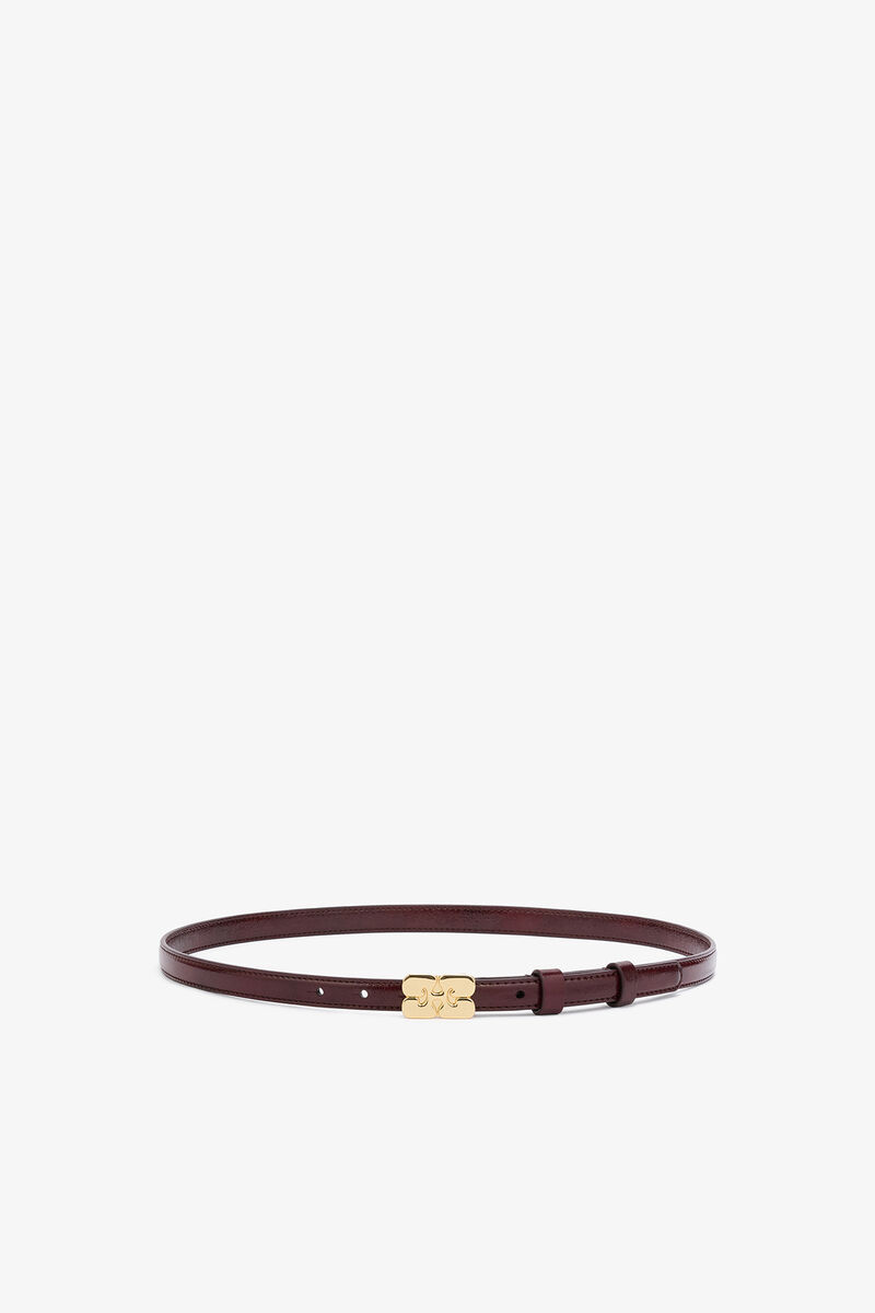 Kat Belt Small in Red, Polyester, in colour Burgundy - 1 - GANNI