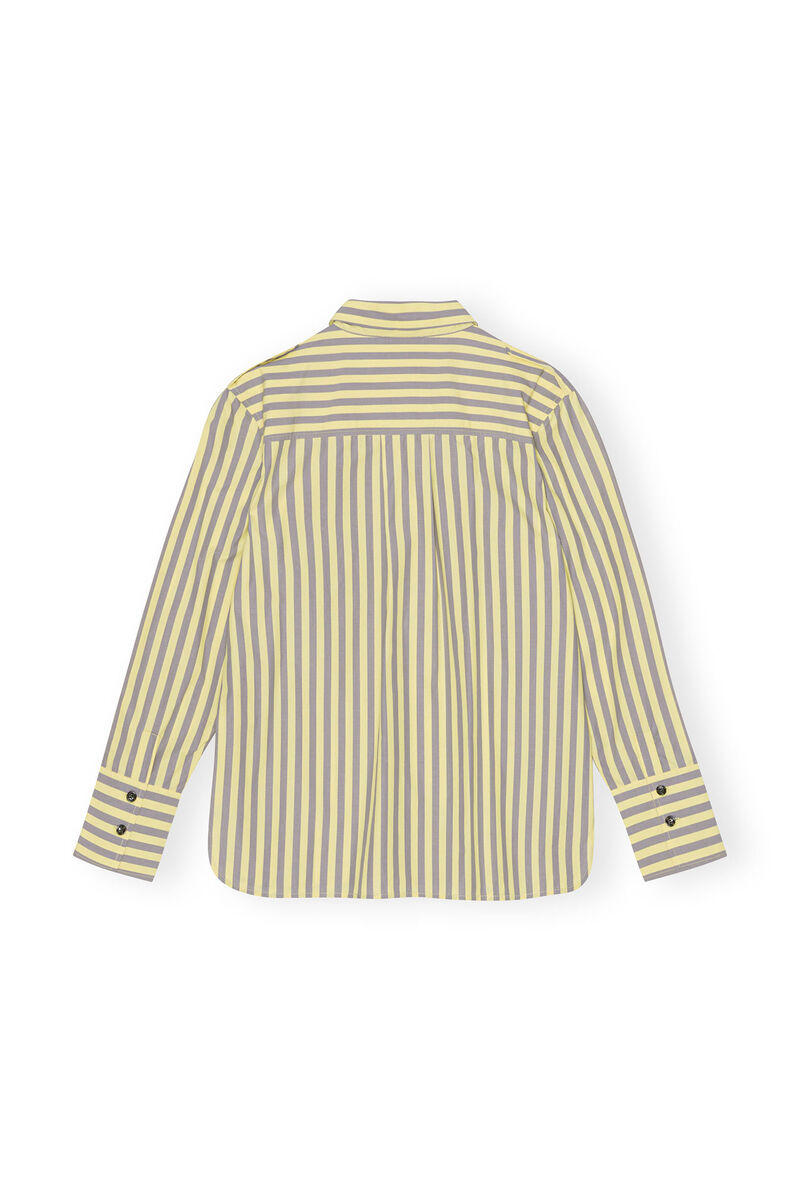 Striped Cotton Shirt, Cotton, in colour Frost Gray - 2 - GANNI
