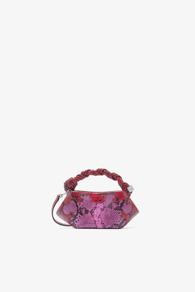 Mini Bou Bag in Pink Snake, Raspberry Rose