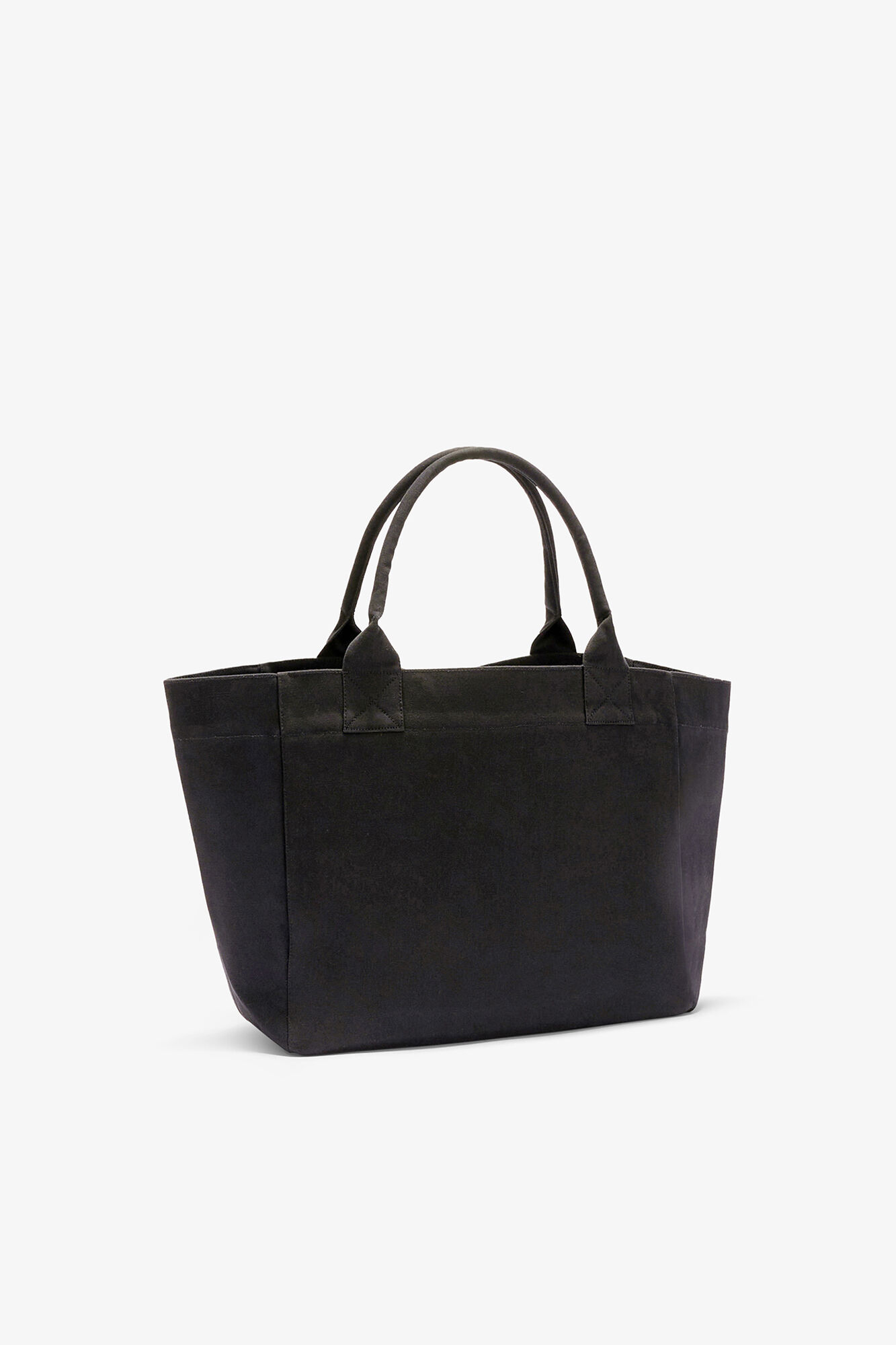 Black Medium Cherry Tote, Recycled Cotton, in colour Phantom - 2 - GANNI