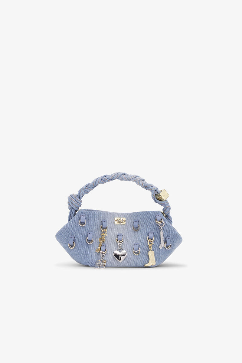 Denim Mini GANNI Bou Bag, Recycled Cotton, in colour Faded Denim - 1 - GANNI