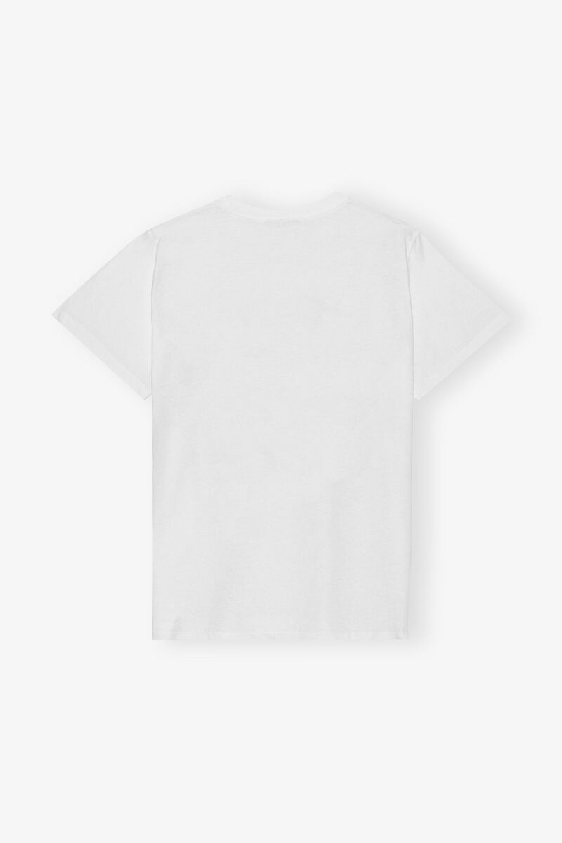 Relaxed Bunny T-shirt, Cotton, in colour Bright White - 2 - GANNI
