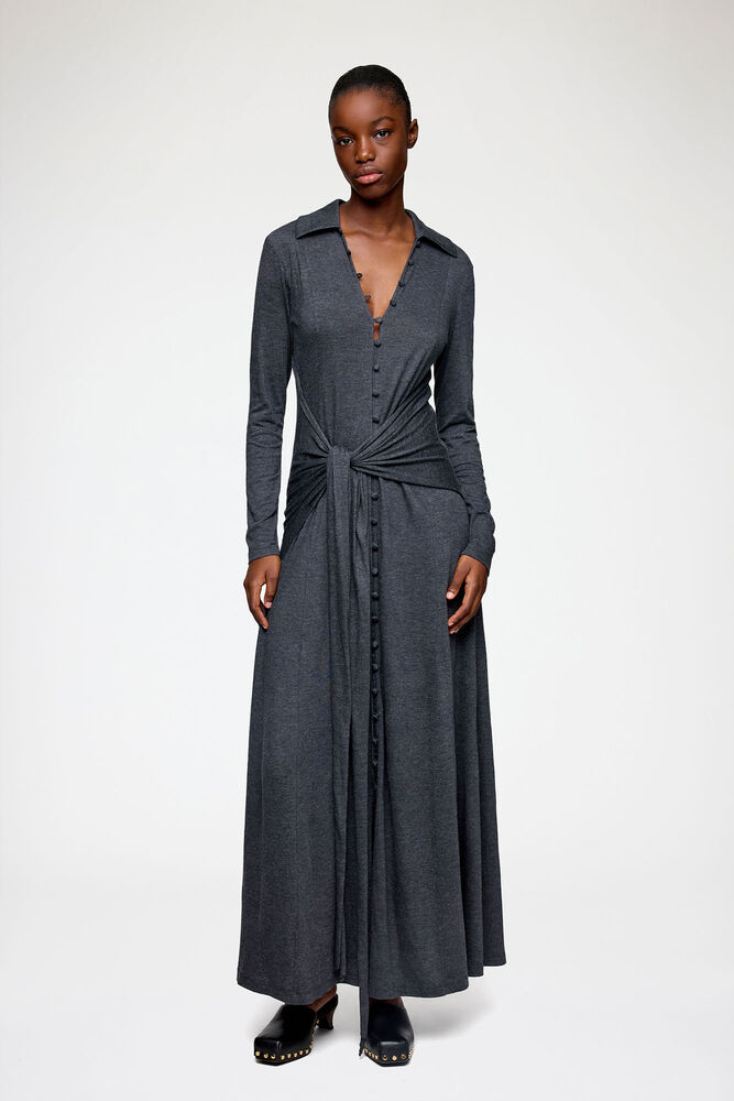 Long Dress in Grey Jersey, Phantom