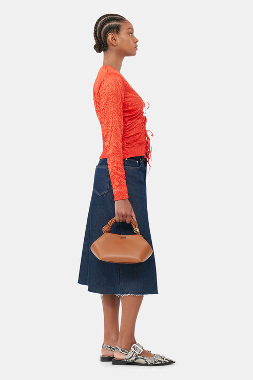 Ganni Caramel Small  Bou Bag In Brown