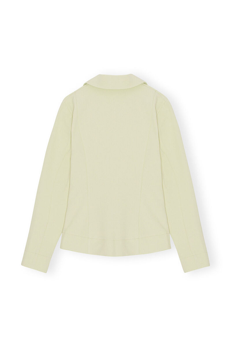 Stretch Suiting Shirt Blazer, Elastane, in colour Lily Green - 2 - GANNI