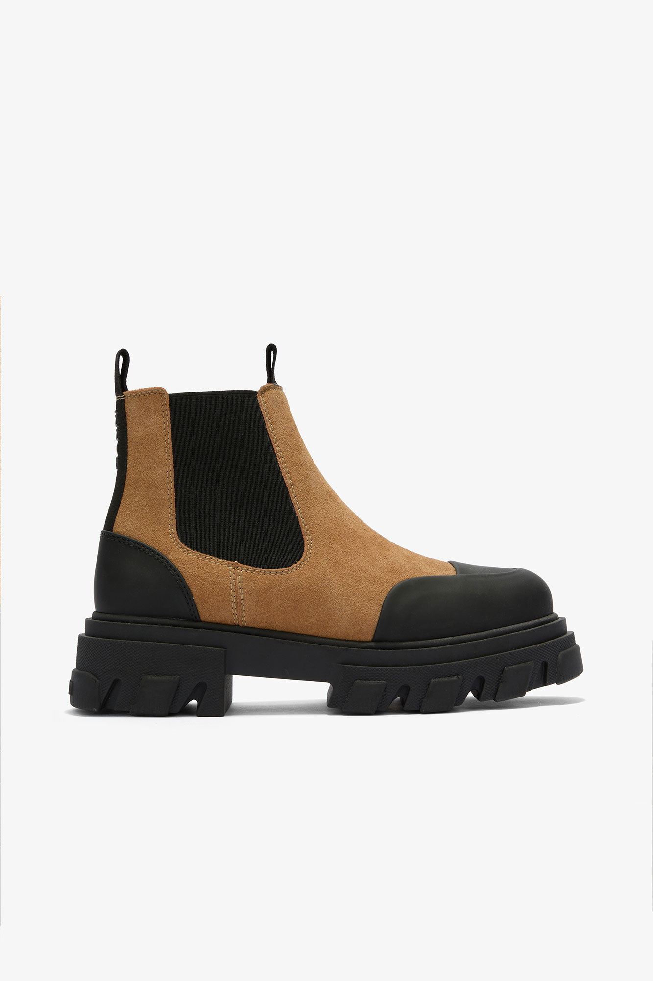 Low Chelsea Boots in Suede Brown, Lyocell, in colour Cognac - 1 - GANNI
