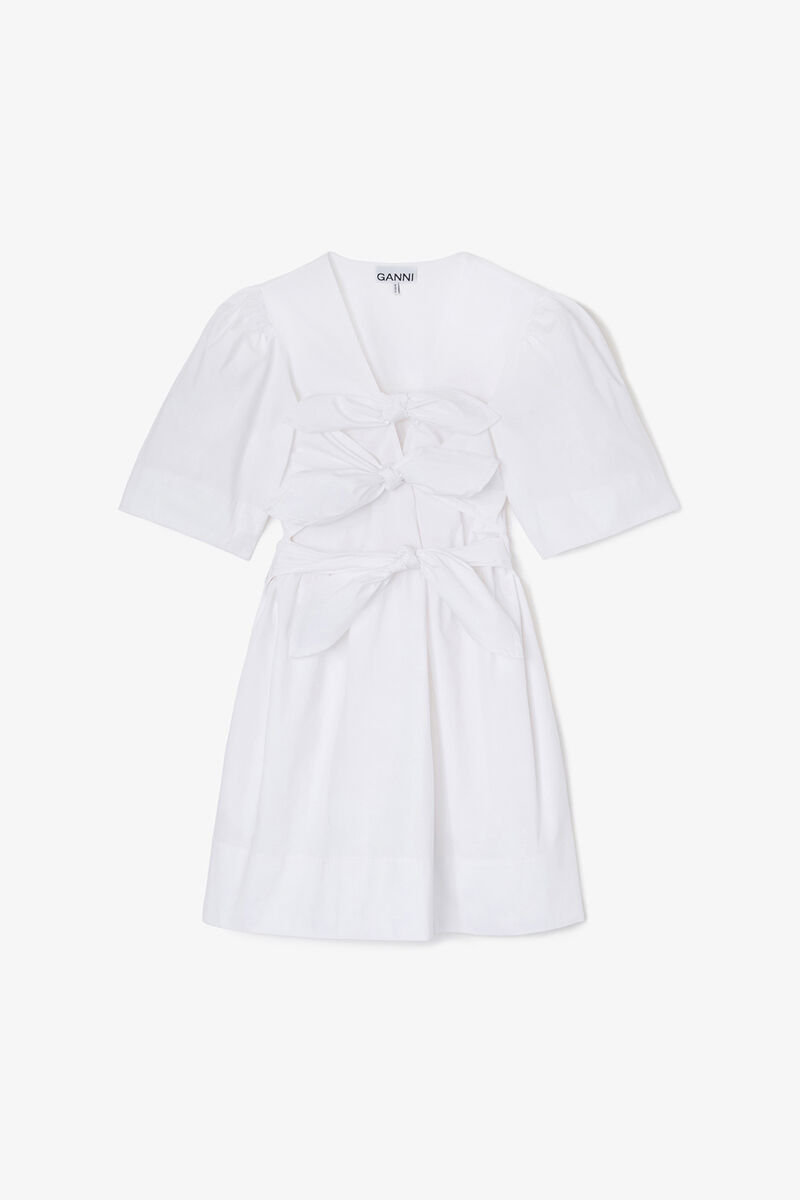 Robe courte en coton, Organic Cotton, in colour Bright White - 1 - GANNI