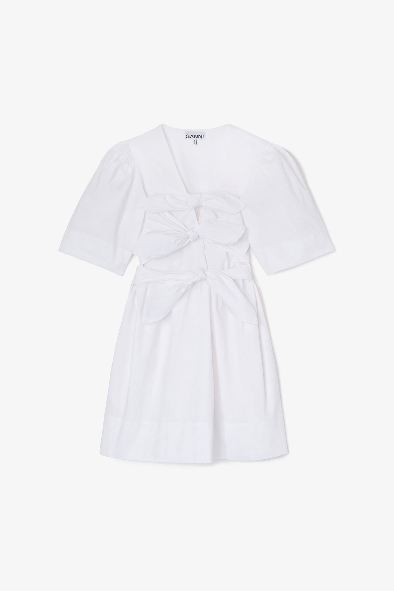 Robe courte en coton, Organic Cotton, in colour Bright White - 1 - GANNI