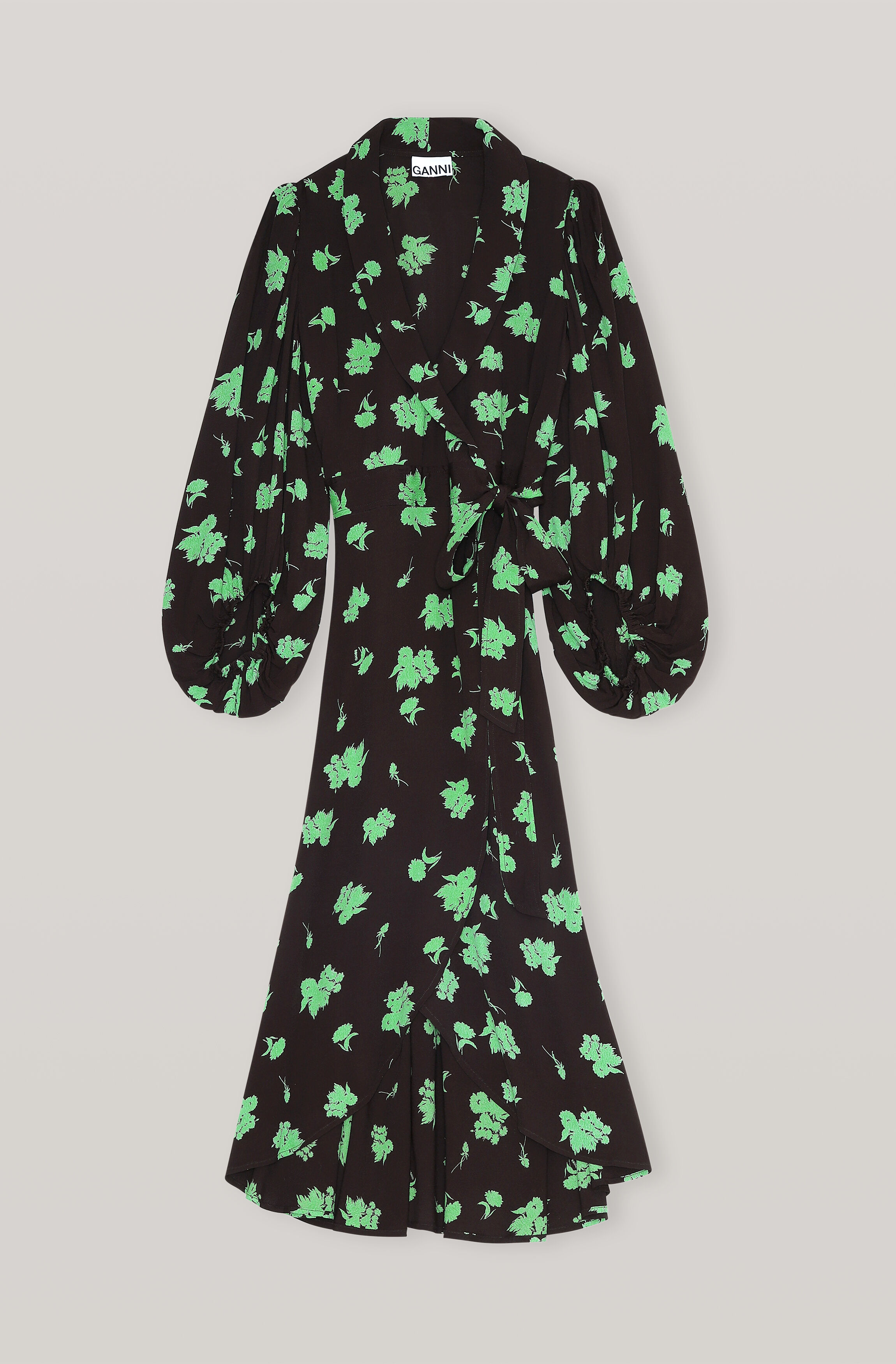 ganni long sleeve dress