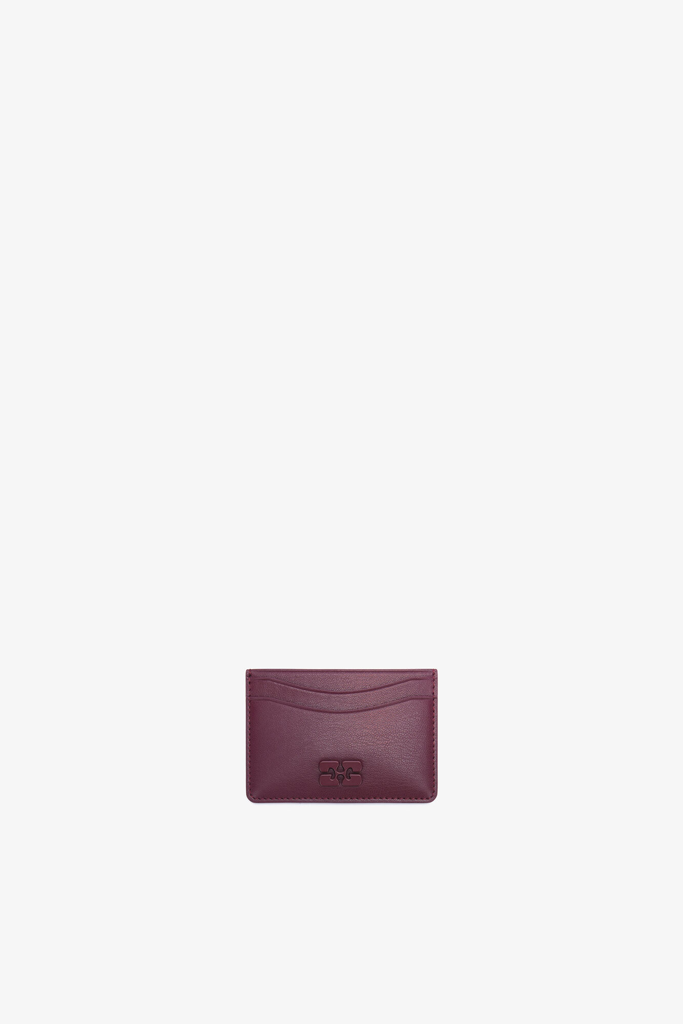 Porte-cartes bordeaux Bou, Recycled Leather, in colour Burgundy - 1 - GANNI