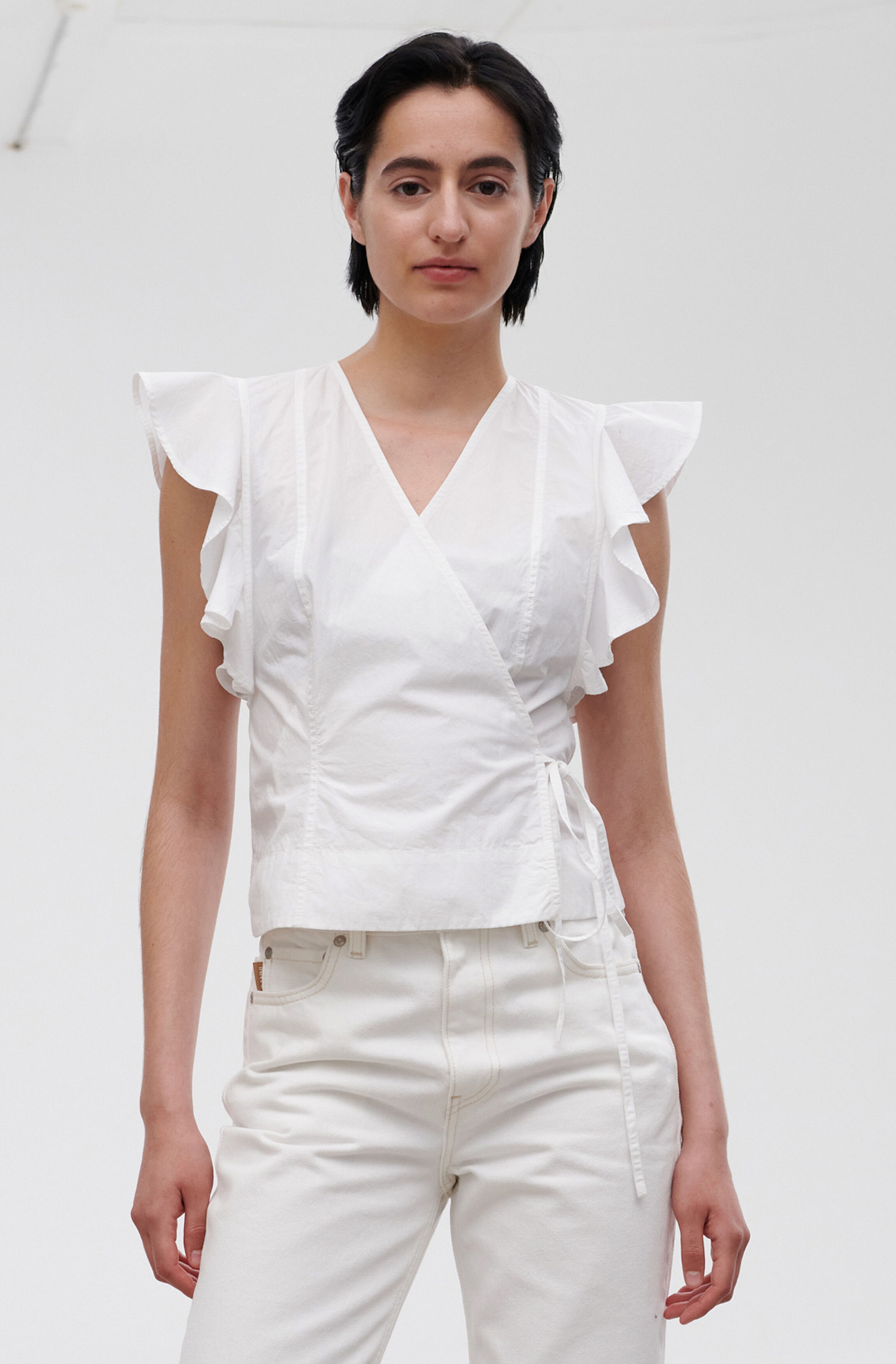ganni cotton poplin dress