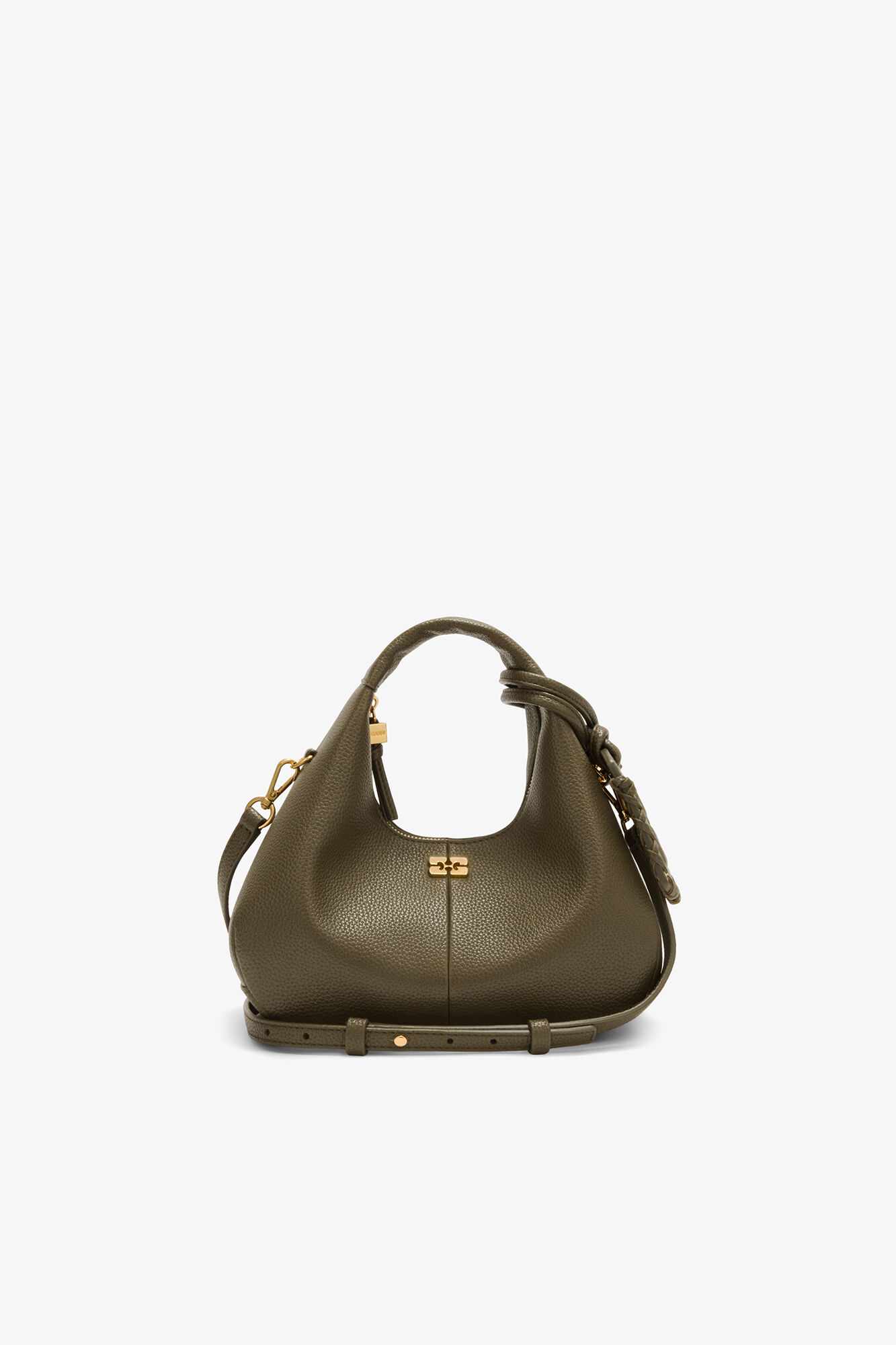 Mini sac vert Hobo, Recycled Polyester, in colour Military Olive - 1 - GANNI