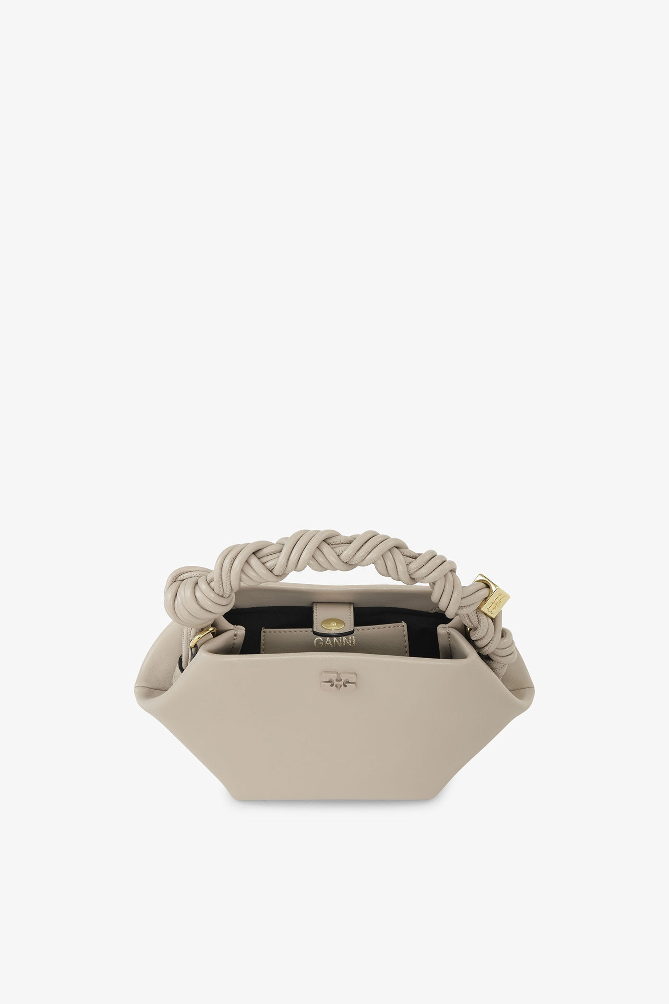 Light Grey Mini GANNI Bou Bag, Polyester, in colour Oyster Gray - 3 - GANNI
