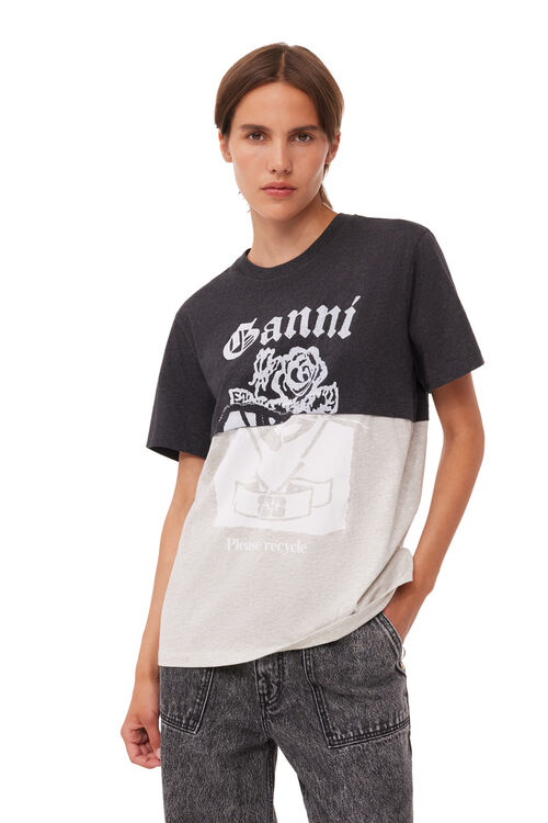 가니 GANNI Re-cut Jersey T-shirt,Phantom