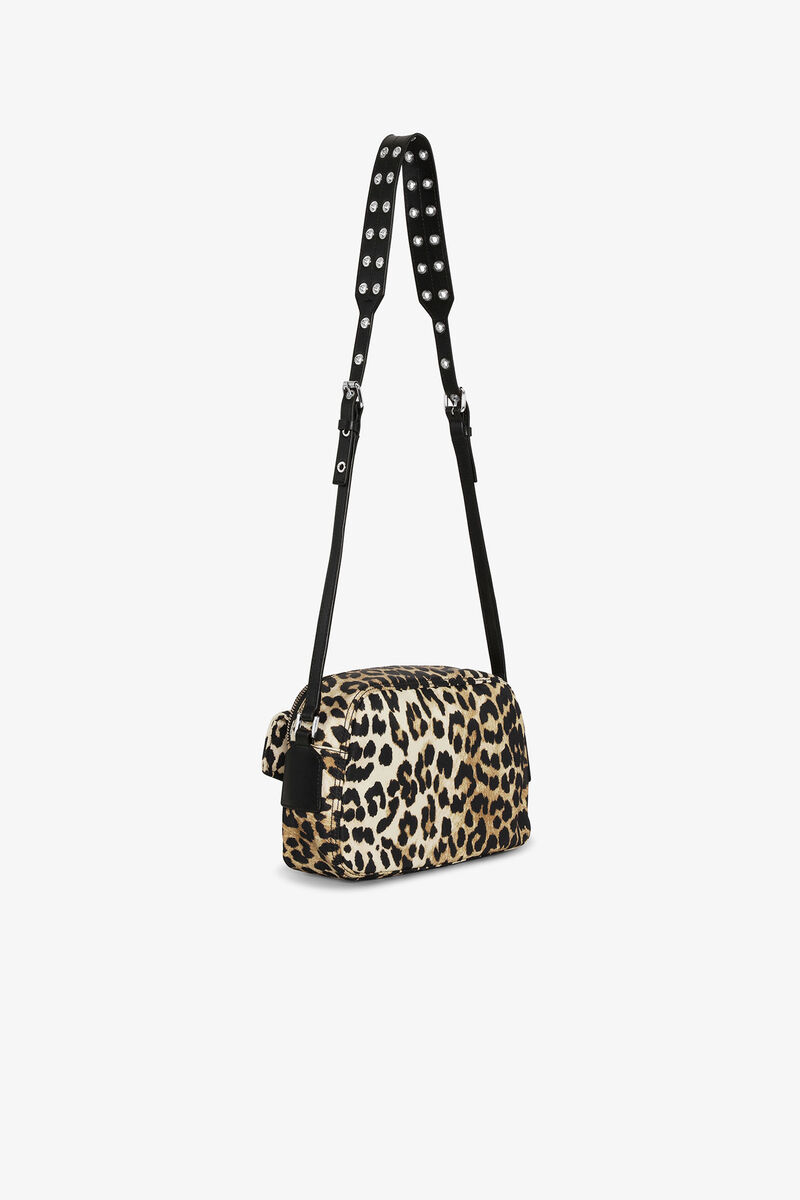 Leopardmönstrad Nylon Kameraväska, Nylon, in colour Leopard - 2 - GANNI