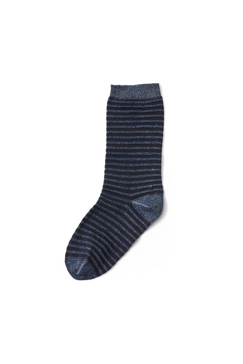 Paltrow Glitter Ankle Socks, in colour Eclipse Stripes - 1 - GANNI